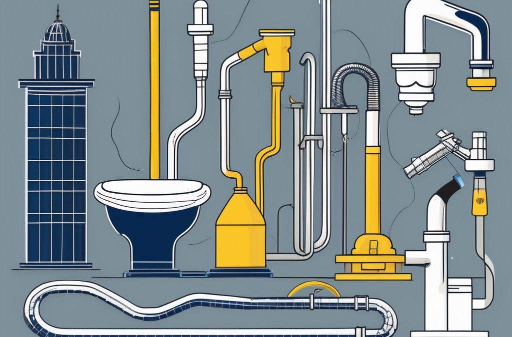 Various drain cleaning tools like a plumber's snake