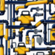 Various pipes and plumbing tools neatly arranged