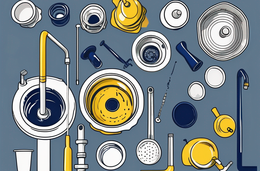 Various plumbing tools like a plunger