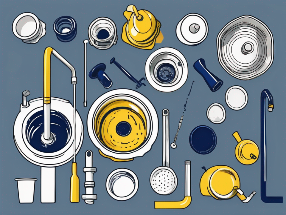 Various plumbing tools like a plunger